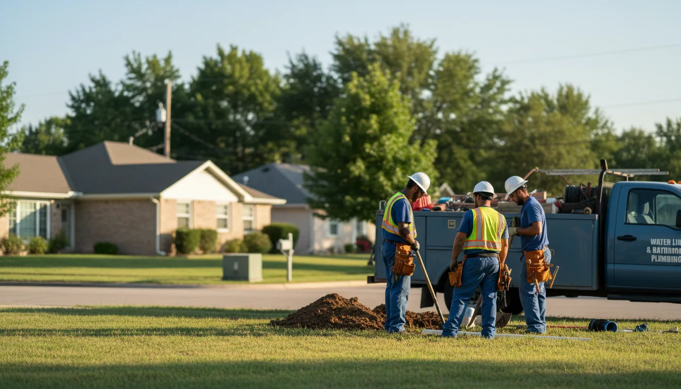 Residential water line and bathroom plumbing service in Mooresville, MO